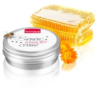 HERZENSTIER Bienenwundercreme Wundcreme für Hunde, Katzen & Pferde - Intensive Pflege für Hautreizungen, Schürfwunden, rissige und raue Haut - Ideal für Pfoten, Nase & empfindliche Hautpartien, 25 ml