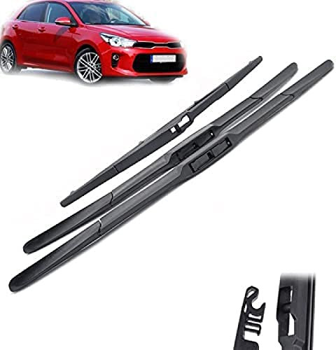 Limpiaparabrisas Juego de escobillas limpiaparabrisas Delanteras y traseras para Kia para Rio 4 Hatchback 2017 2018 2019 2020 2021 2022 Limpiaparabrisas 26 + 16 + 11