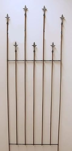 Rankgitter Metall Rost, Rankhilfe mit Lilie 160 cm
