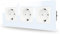 JIMEIDA Steckdose Glas in Weiß Unterputz,3 Fach Schuko Steckdosen Schutzkontakt Wandsteckdose 16Amp,250V,228mm*86mm