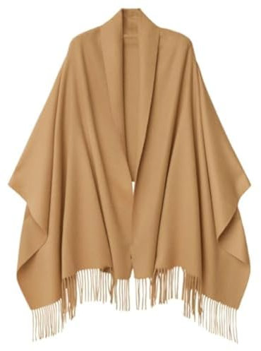 PFLife Damen Kaschmir Schal Schultertuch Deckenschal aus weichem Kaschmir mit Fransen Winter Schal, 80'' * 27'' (200 x 70 cm) (Braun)