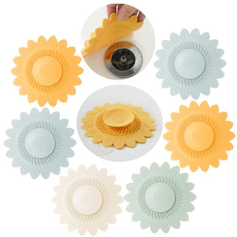 Tapón De Bañera Universal,Xiuyer 6 Pcs Tapones De Drenaje De Silicona Tapón De Fregadero Cocina para Baño Filtro De Protección Suelo Lavandería Cocina Baño Lavabo Tapones para Filtros De Tapon Ducha