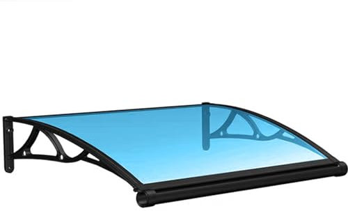 AZHANGYB Pensilina da Esterno Tenda da Pensilina in Policarbonato 100x90cm, Pensilina Tettoia per Porta Balcone Esterno Finestre Ingresso, Tettoia per Porta E Ingresso Protezione UV