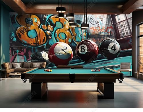 Fototapete 3d effekt tapete Billard Vlies Tapeten Wandtapete Wohnzimmer Schlafzimmer Wand Dekoration Moderne 250CM(B)*175CM(H)