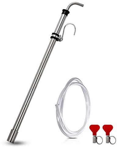 NETFEN Automatischer Brau-Siphon, 49,5 cm Edelstahl-Siphon-Abfüllrohr Mit Glasballon-Clip, Heimbrauer Können Würze Einfacher Und Schneller Aus Dem Behälter Umfüllen, Silber