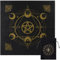 CREATCABIN Hexagramm Tarottuch Altartuch Mond Tarotdeck Pentagramm Spiritueller Wandteppich Heilige Astrologie Mit Tarotkartentasche Für Wahrsagerei Hexerei Heidnisches Geschenk 49.5x49.5cm Schwarz
