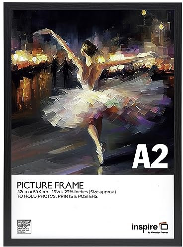 Inspire By Hampton CAMBRIDGE Cadre pour affiche en acrylique (sans verre) Noir Format A2 42 x 59 cm