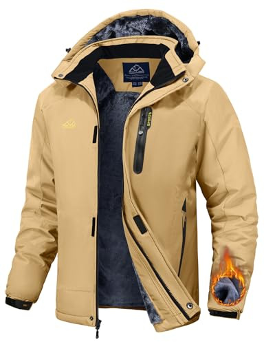 Rdruko Skijacke Herren Winterjacke Fleecejacke Snowboardjacke Jacke Winter | Outdoorjacke mit Kapuze Warme Fleece Gefüttert Wanderjacke Wasserdicht Winddicht Männer Funktionsjacke