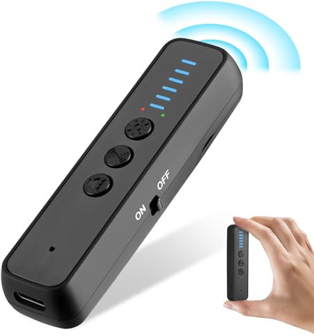 Buscador de cámara oculta, localizador de espionaje GPS, detector de insectos/cámara, detector de señal RF, detección de señal inalámbrica por infrarrojos y banda completa, 6 niveles de sensibilidad,