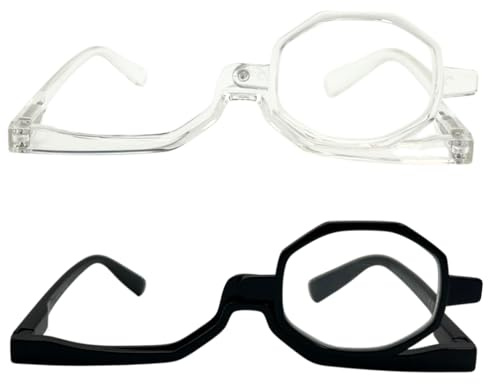 MIYUI JAPAN 2 Paires de Lunettes de Lecture de Maquillage à Loupe – Lunettes Cosmétiques Rabattables pour Femmes