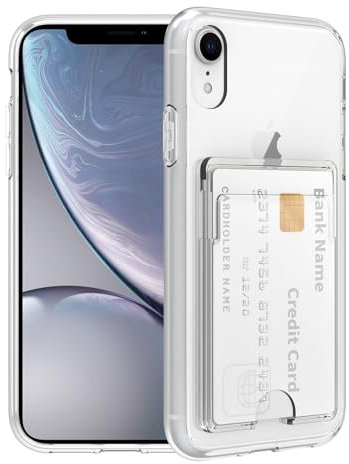 Gukalong Wallet Case for iPhone XR Heavy Duty Shockproof Protection Anti-Scratch Case with Credit Card Holder ID Card Slot Anti-Yellowing Clear Case for Women Men