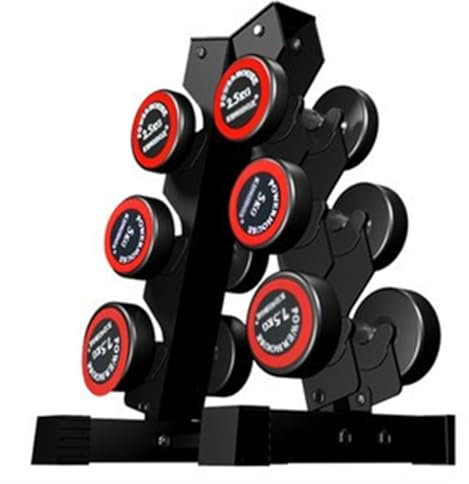 LYDBMYT 105kg Dumbbell Weight Set with Rack, 6 Pairs - Pure Steel Rubber Dumbbells For Home Gym Muscle Building, Strength Building and Full Body Workout