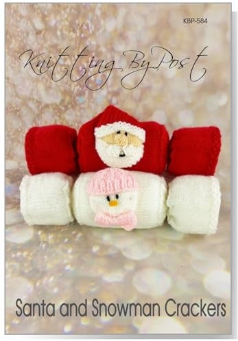 Knitting by Post Knitting Pattern Leaflet for Santa and Snowman Crackers from Soft Toy Christmas Decoration A5 Leaflet