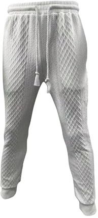 KONG JIMFAN Jogginghose Herren Sweatpants Herren Breite Jogginghose Herren Jogginghosen Für Herren Baumwolle Baumwolle Herren-Cargohosen Baumwolle Chino Hose Herren Regular Fit(Weiß,XXL)