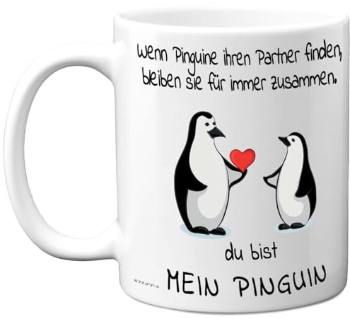 Hochzeitstag Tasse für Sie oder Ihn - Du Bist Mein Pinguin - Süße Pinguin-Tasse - Perfektes Jubiläum Geschenk zum Valentinstag oder Geburtstag - 325 ml Premium-Keramiktasse, Spülmaschinenfest