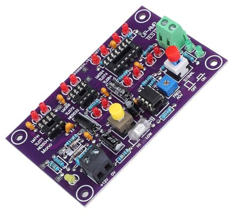 Probador de Amplificadores OP, Placa de Prueba para un Amplificador Operacional de Doble Quad único, DC12V, LM741, NE5532, LM324, con Terminal de Prueba y Material PCB Estable,