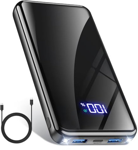 Power Bank,26800mAh Powerbank Schnelllade 22,5W USB-C PD3.0 & QC4.0 Tragbarer Externer HandyAkkus mit LED Display Kompatibel mit iPhone 16 15 14 13 12 Pro/Max Samsung S25/S24/Tablet