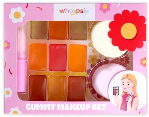 Whoopsie Candy Gummy Makeup Set 70g – Süßigkeiten in Makeup-Form aus Fruchtgummi & Schaumzucker – Lippenstift, Rouge & Lidschatten – ideal für Kindergeburtstag, Mädelsabend, Mitgebsel & Goodie Bag