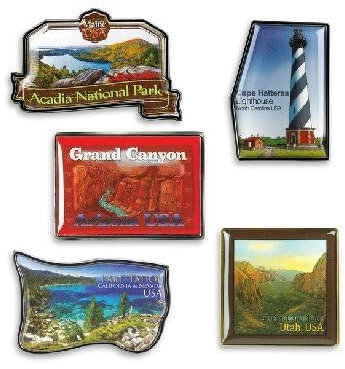 National Parks Explorer Pin Bundle - Spartan & the Green Egg Pin Series - Includes Zion, Grand Canyon, Acadia, Cape Hatteras, Lake Tahoe - Collectible Novelty Pins for Backpack Scarf - Jeweler Class