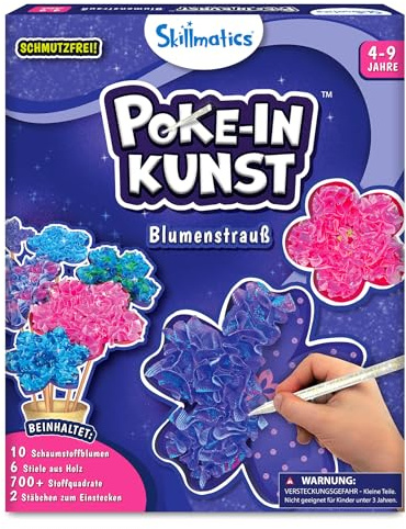 Skillmatics Poke-in Kunst – Blumenstrauß, Spaß ohne Kleckern für Kinder | DIY-Bastelset, Nähset, kreative Aktivität, Geschenk für Mädchen & Jungen von 4 bis 9 Jahren