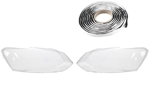 LST Scheinwerferglas (2er Set) Streuscheibe Hauptscheinwerfer Linsenscheibe Frontlicht Abdeckung Glas links rechts Kunststoffabdeckung Ersatzscheibe transparent kompatibel mit VW Polo 6R 6C 2009-2017