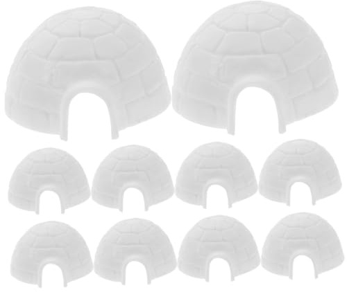 Milisten Kleiner Iglu Dekorationsset 10 Stück Aus Kunststoff Kleine Iglu Modelle Für Schreibtisch Und Wohnraumdekoration Miniatur Wildtierfiguren Für Kreatives Basteln Und Geschenk
