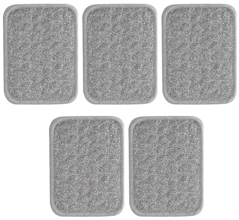 LEBKFT 5 paños de cocina de malla plateada de doble cara, paños de cocina de alambre antiarañazos de doble capa y trapos de alambre multiusos para ollas y sartenes, paños de cocina reutilizables para