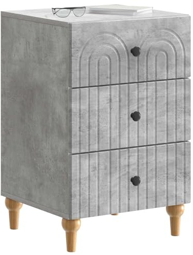 vidaXL Nachttisch Betongrau 43x 41 x 66,5 cm Holzwerkstoff, Moderner Wohnraum, praktische Aufbewahrung, Coole Schlafzimmermöbel, stylischer Nachttisch, umweltfreundliches Design