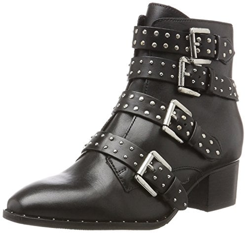 Bronx Damen BX 1403 BruneX Biker Boots, Schwarz (Black/Silver)