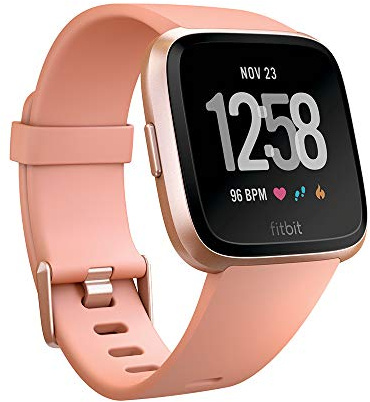 Fitbit Versa, Gesundheits & Fitness Smartwatch mit Herzfrequenzmessung, 4+ Tage Akkulaufzeit & Wasserabweisend bis 50 m Tiefe, Pfirsich