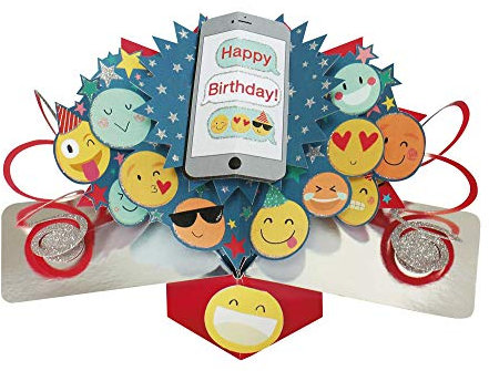 Second Nature Carte d'anniversaire Pop Up avec émoji