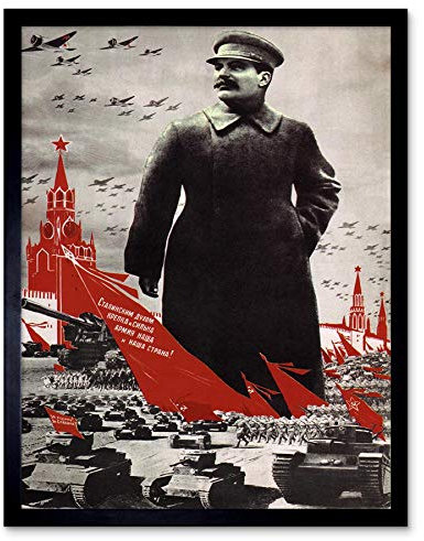 Wee Blue Coo Political Propaganda Army Stalin Kremlin Soviet Union Vintage Art Print Framed Poster Wall Decor Kunstdruck Poster Wand-Dekor-12X16 Zoll