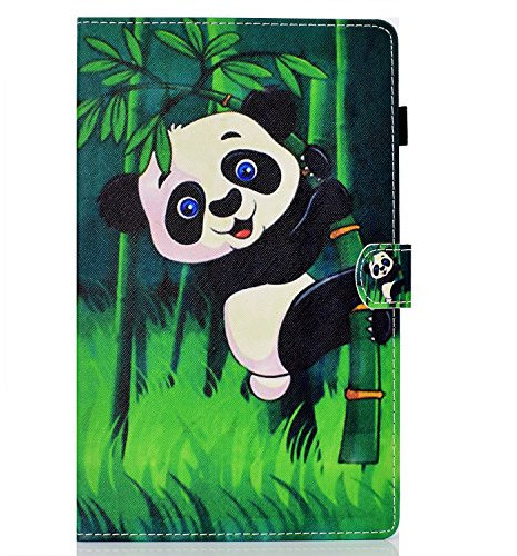 Lspcase Samsung Galaxy Tab E 9.6 Pouces SM-T560 / T561 Coque Motif Panda PU Cuir Flip Housse Étui Cover Case Pochette Support avec Porte-Cartes pour Samsung Galaxy Tab E 9.6 Pouces