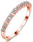 Uloveido Anello eternità con zirconi rotondi da 2 mm, anelli a fascia eternità con diamanti CZ per donna J029 (oro rosa, misura 20)