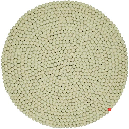 myfelt Filzkugelteppich Big One grünbeige — 120 cm