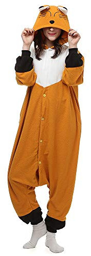 BGOKTA Pigiama Animali Donna Cosplay Costumi Adulto Interi Pigiama Costume Volpe Festival del Partito, S