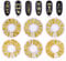 6 Boxes Nail Art Studs - 3D Decorations Alloy Gems Hollow Out Star Moon Mix Styles Rivet Decals for Gel Nails DIY Decor (Gold)
