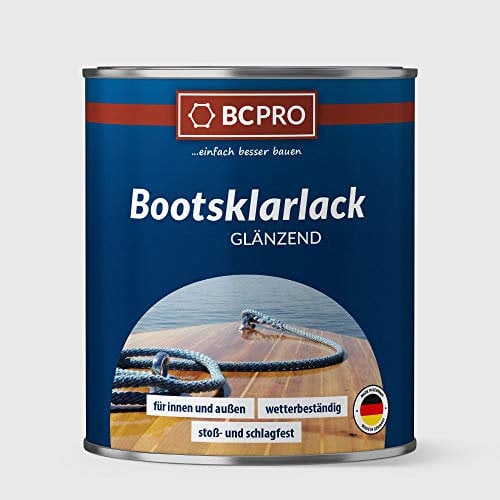 BCPRO Barniz transparente incoloro reforzado con poliuretano, 750 ml, barniz para madera, barco, parqué, escaleras, mostradores, muebles de jardín, resistente al agua, alta elasticidad, extremadamente