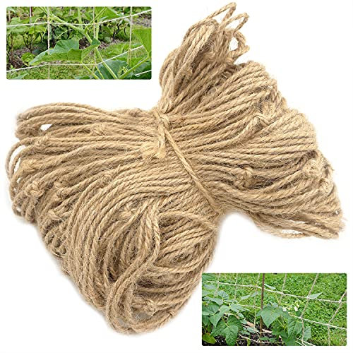 Zeqeey 1m x 5m Plant Support Netting Trellis Twine Mesh Jute String Rope for Garden Bean Fruits Climbing Plants Sweet Peas