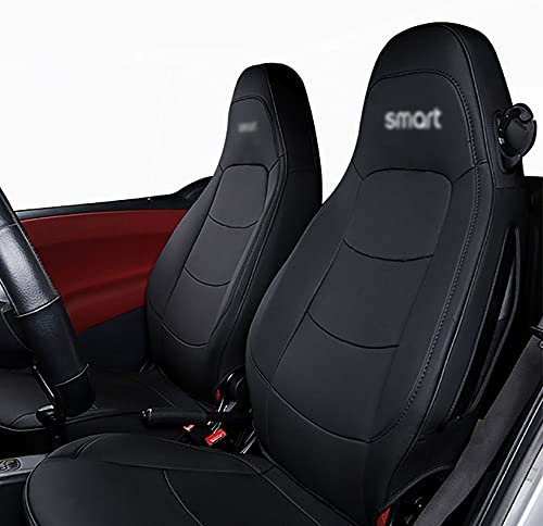 HOWWO Auto Voll Wickeln Sitzbezug Leder Dekoration für Smart 451 450 Fortwo Vier Jahreszeiten Atmungsaktiv Nicht Bewegt Sitzkissen Auto Styling