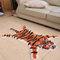 Tigerförmige Badematte für Badezimmer, rutschfest, Badezimmer, Fußmatte, Teppich, Spielzimmer, Schlafzimmer, Teppiche und Matten, Bodenspielmatte, Absorption, Duschteppich (orange, 55.9x86.4 cm)