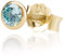 NKlaus Einzel 5,0mm 333 Gelb Gold 8 Karat Ohrstecker Kristall Zirkonia Aquamarin Butterfly Verschluss Damen Mädchen 3380