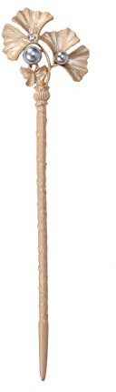 Chinese Hair Chopsticks Ginkgo Leaf Retro Hairpin Vintage Chopsticks Japanese Retro Fork for Buns for Women Girls