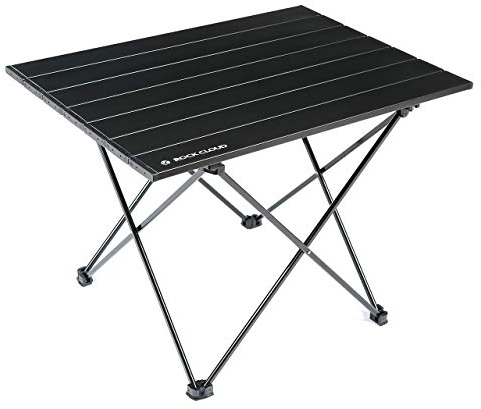 ROCK CLOUD Portable Camping Table Ultralight Aluminum Folding Beach Table Camp for Camping Hiking Backpacking Outdoor Picnic (Black, Medium)