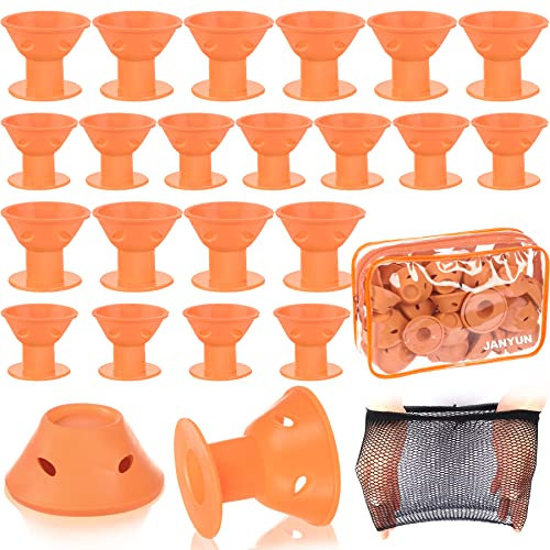 40 Stück Silikon Lockenwickler über Nacht Groß Magie Lockenwickler Haar Lockenwickler ohne Hitze Hair Curler für Lange Kurze Haare (Orange)