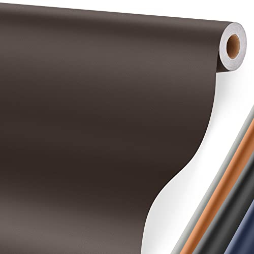 Leder Reparatur Set Dunkler Kaffee, 40 x 160cm Kunstleder Selbstklebend, Lederflicken Selbstklebend Leder Patch für Couch, Sofa, Autositze Zubehör,Jacken, Handtaschen
