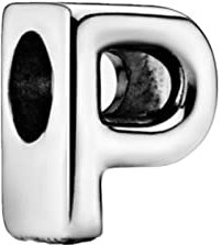 GHMIOU Buchstaben Charms 925 Sterling Silber Alphabet Charm Anhänger für Europäischen Armband Halskette (P)