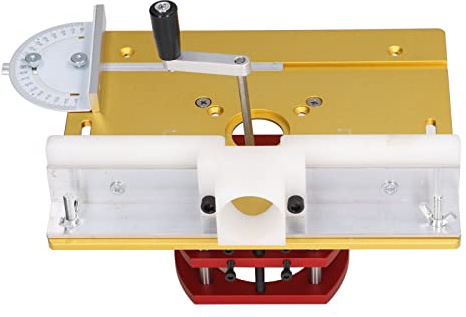 Tischfräserbasis, Oberfräsenheber für Motor mit 64 Mm Bis 66 Mm Durchmesser, Oberfräsenheber mit Oberplatte Oberfräser Hebeträger Holzbearbeitung Schlitzen Trimmen Anfasen (Gold)