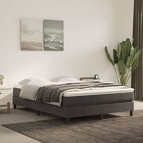 INLIFE Boxspringbett Dunkelgrau 140x200 cm Samt,Grau,24KG,3120773