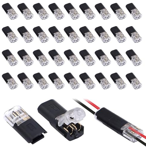 SPOKKI 36 Stück 2-Polig Kabel Steckverbinder Stecker, 18-24AWG Auto Stecker Steckverbindung, Kabel Crimp Anschluss, Wasserdichte Kabelverbinder für Auto Kayak Boote